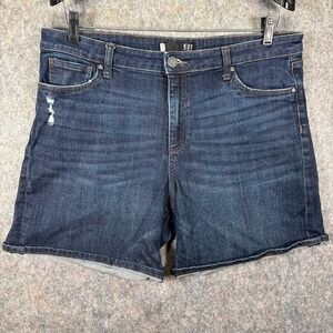 Kut from the Kloth Chloe Boyfriend Shorts Sz 16 Jean Denim Jorts Plus Whisker‎